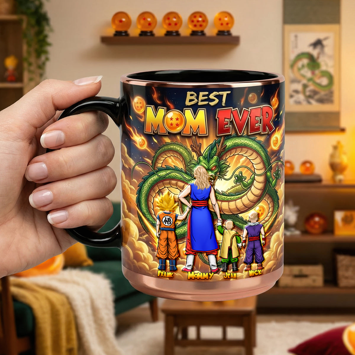 Best Mom Ever - Personalized Warrior Mom And Kids Magic Ceramic Coffee Mug - Perfect Gift for Mom and Grandma Coffee Mug PopCulturePrints