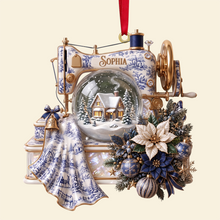 Load image into Gallery viewer, Embrace the Holidays with a Touch of Elegance - Personalized Toile de Jouy Christmas Sewing Ornament
