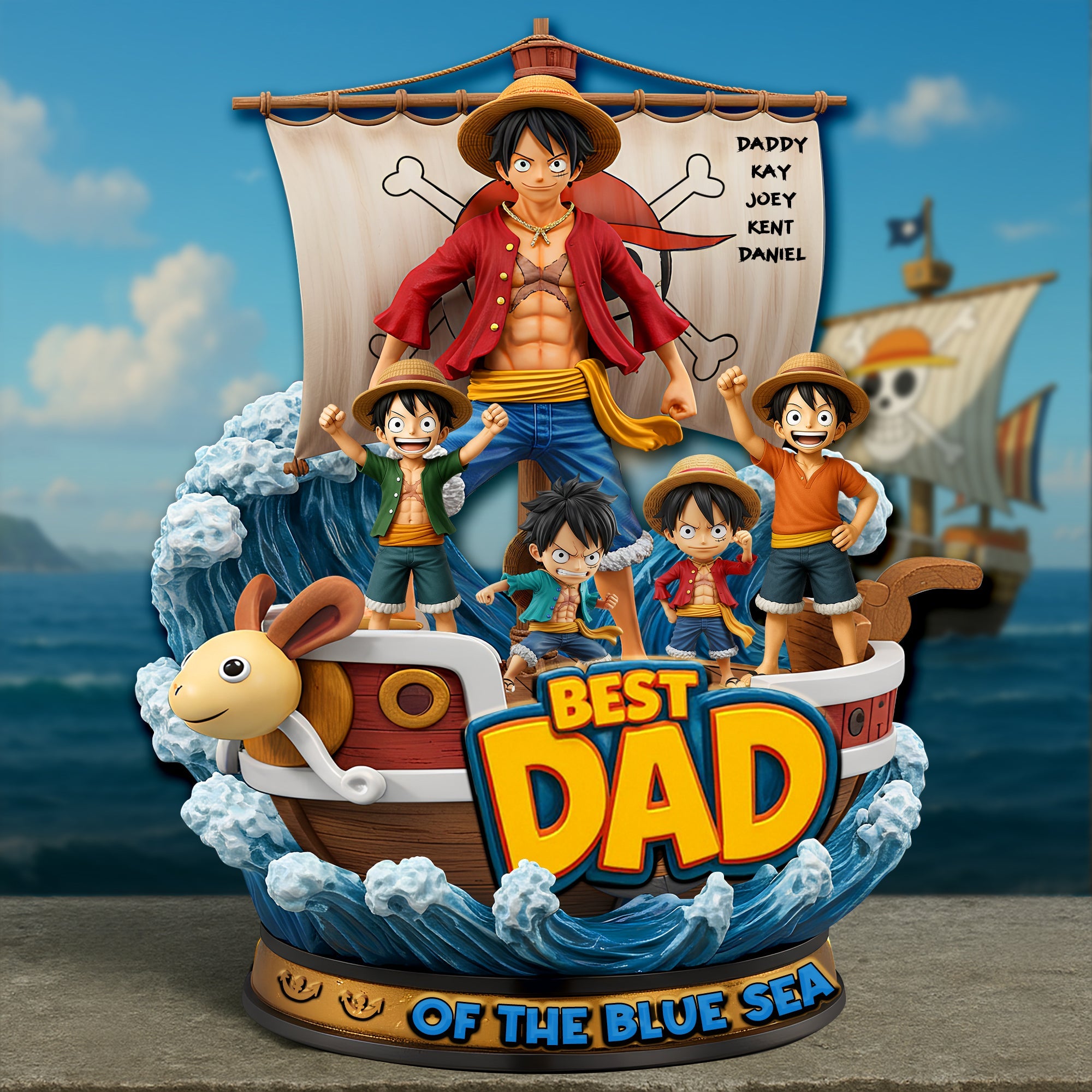 “Best Dad of the Blue Sea” - Personalized Pirate Dad Acrylic Plaque - Perfect Gift for Fathers & Grandfathers Shaped Plaques PopCulturePrints