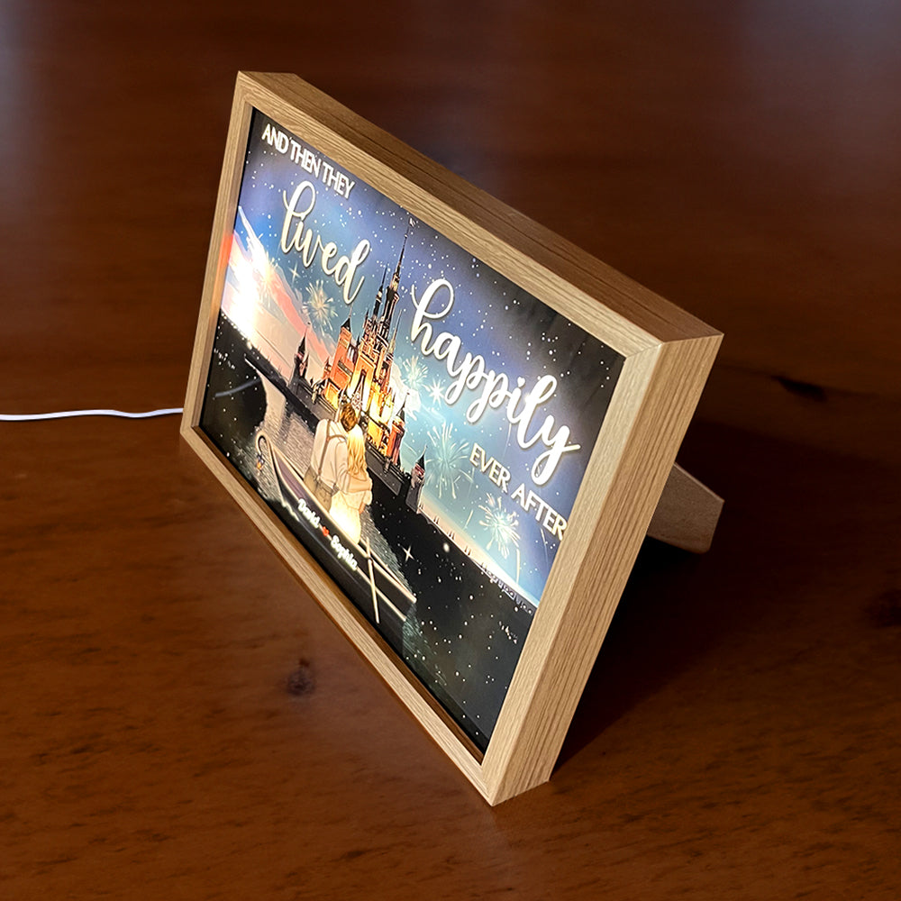 Personalized Happily Ever After Light Photo Frame for Couples