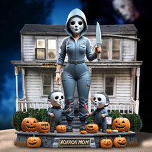 Load image into Gallery viewer, &quot;Slay Every Day, Horror Mom Style&quot; - Personalized Horror Mom Acrylic Plaque - Gift for Mom, Grandma, Best Friends Shaped Plaques PopCulturePrints
