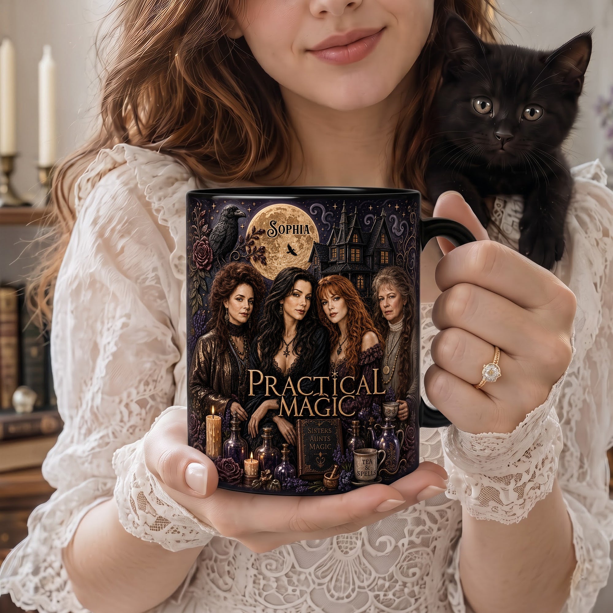 “Sisters United by Magic” - Enchanted Sisterhood Magic Mug - Personalized Gift for Your Best Friend or Family Member