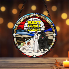 Load image into Gallery viewer, Personalized Stained Glass Ornament - Best Family In The Galaxy Ornament PopCulturePrints
