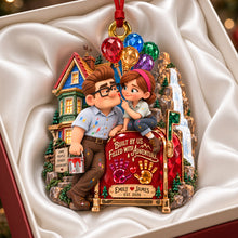Load image into Gallery viewer, “Built By Us, Filled With Adventure” - Personalized Flying House Couple Ornament Ornament PopCulturePrints
