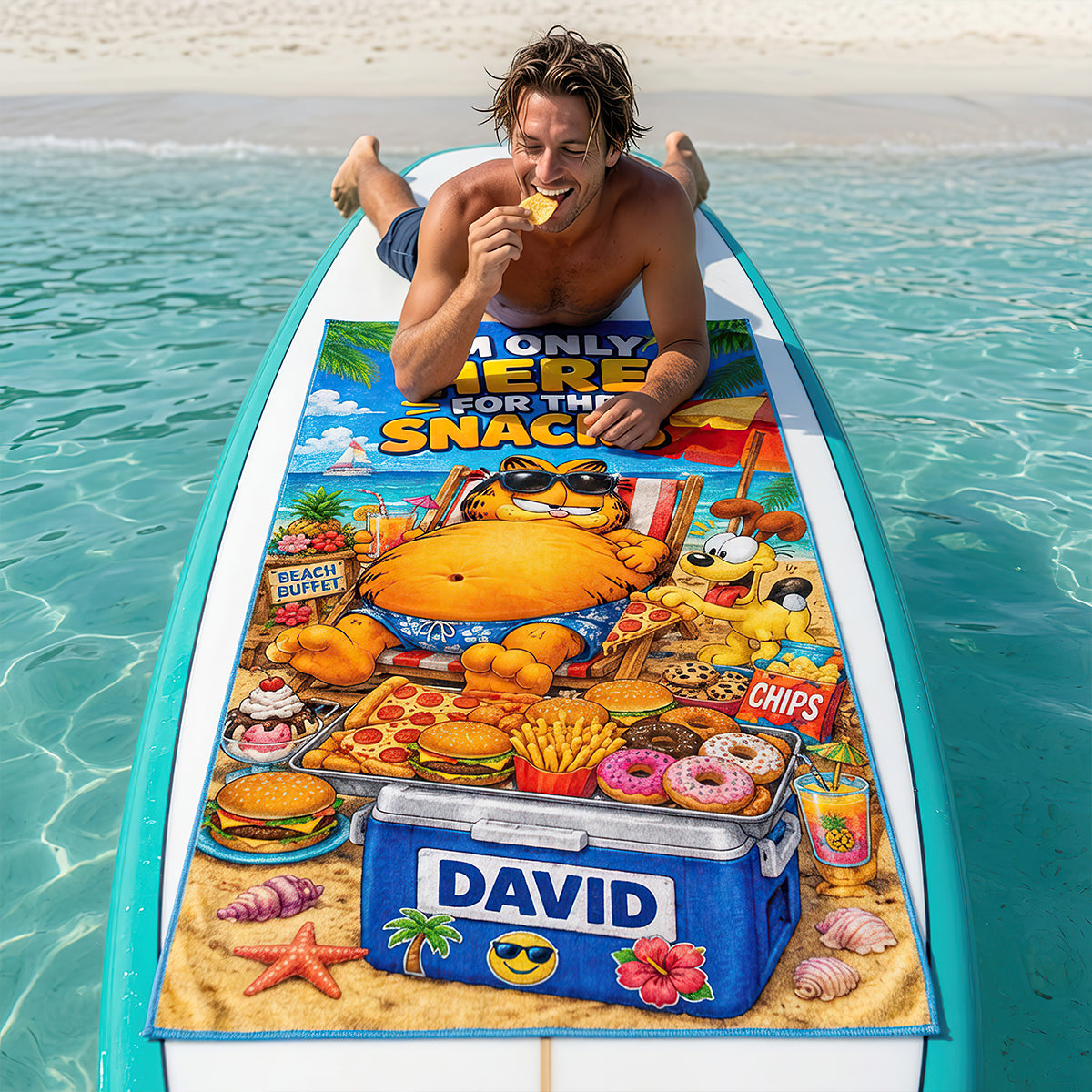 Beach Snacks Club Beach Towel - Personalized Gifts 04HADT180726 Beach Towel PopCulturePrints