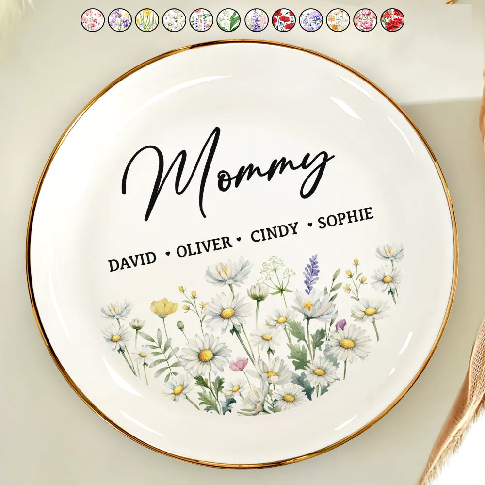 “Mommy’s Joy” - Personalized Round Ring Dish for Grandma, Mom, and Wonderful Women Ring Dish PopCulturePrints