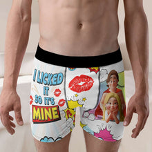 Load image into Gallery viewer, I Licked It So It's Mine - Personalized Spicy Couple Men's Boxers Boxer Briefs PopCulturePrints
