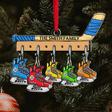 Load image into Gallery viewer, Custom Family Ice Hockey Skate Ornament Ornament PopCulturePrints
