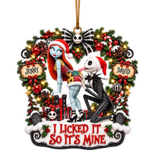 Load image into Gallery viewer, I Licked It So It's Mine - Spooky Couple Personalized Christmas Ornament Ornament PopCulturePrints
