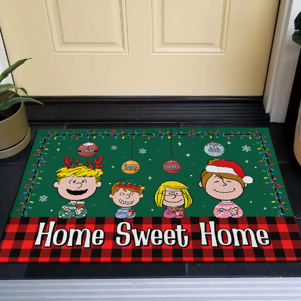 Personalized Christmas Family Doormat – Home Sweet Home