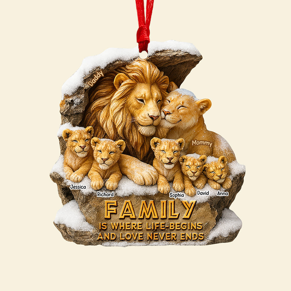Family is Where Life Begins - Personalized Majestic Christmas Ornament Ornament PopCulturePrints