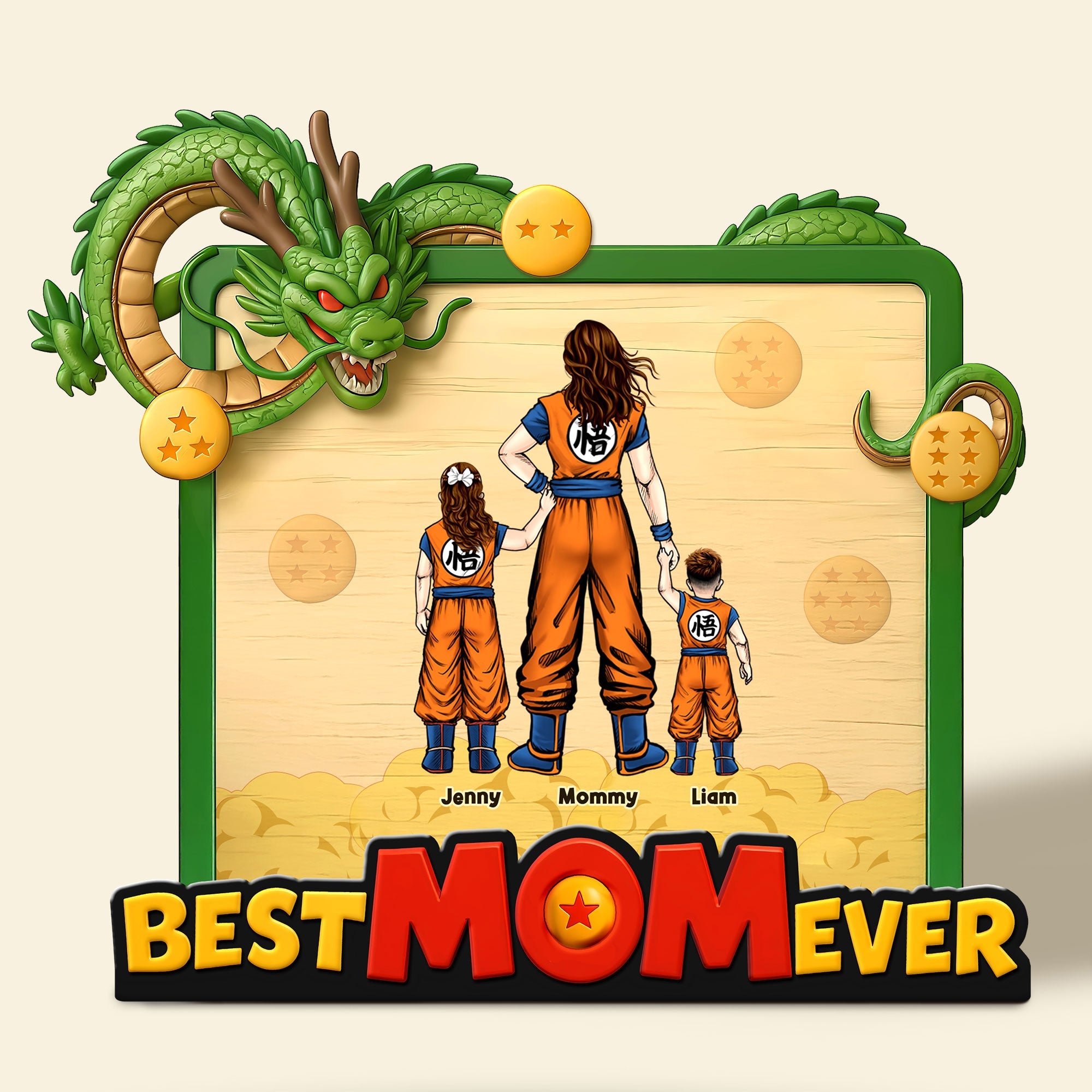 Best Mom Ever with Dragon Theme - Personalized Gift for Mom, Grandma & More Shaped Plaques PopCulturePrints