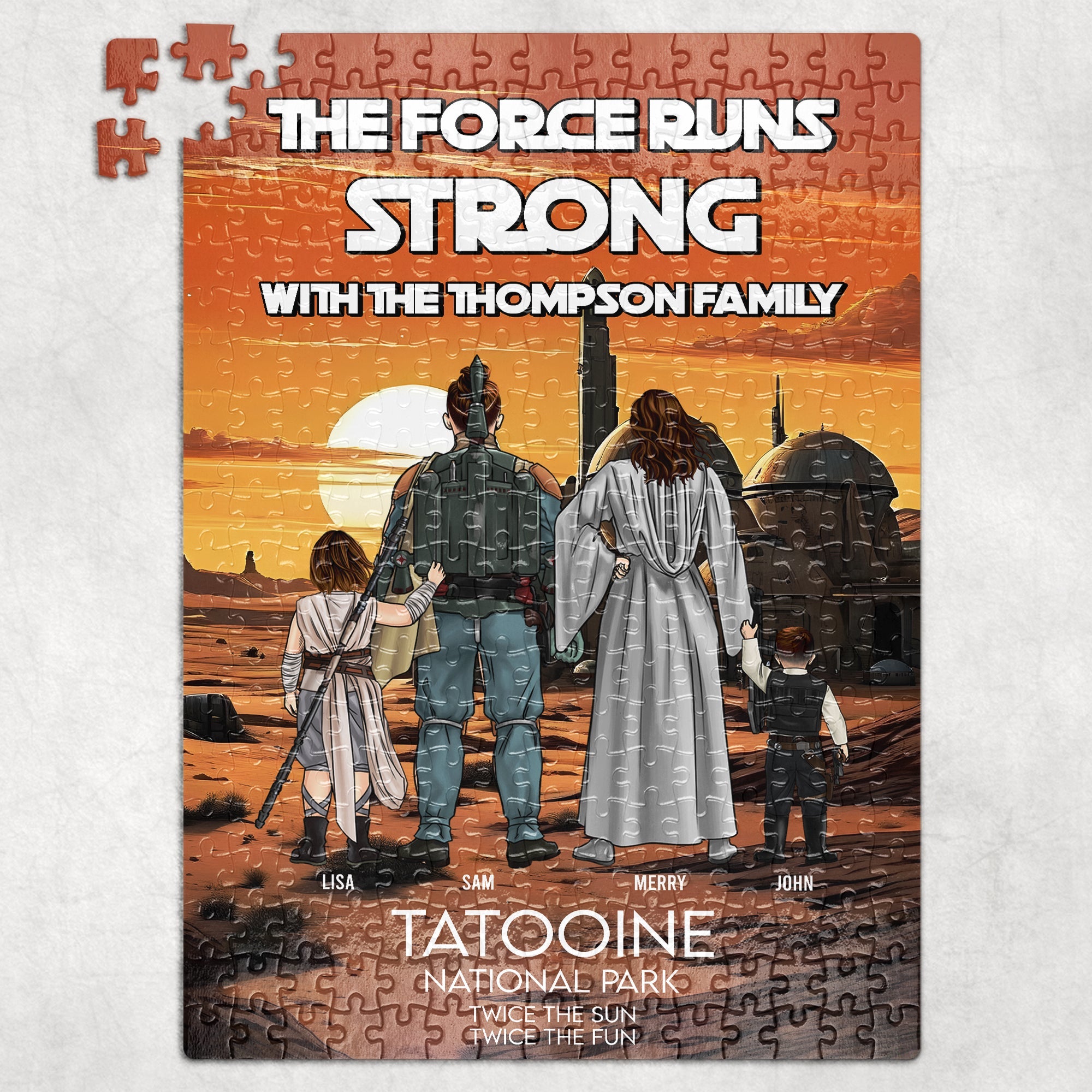 Personalized Family Jigsaw Puzzle – Galactic Adventure Theme Jigsaw Puzzles PopCulturePrints