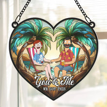 Load image into Gallery viewer, Personalized Couple Heart Suncatcher | Unique Valentine&#39;s Day Gifts for Him &amp; Her Ornament PopCulturePrints

