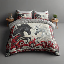 Load image into Gallery viewer, Personalized Horse Couple Quilt Bedding Set - Unique Gift for Couples Blanket PopCulturePrints
