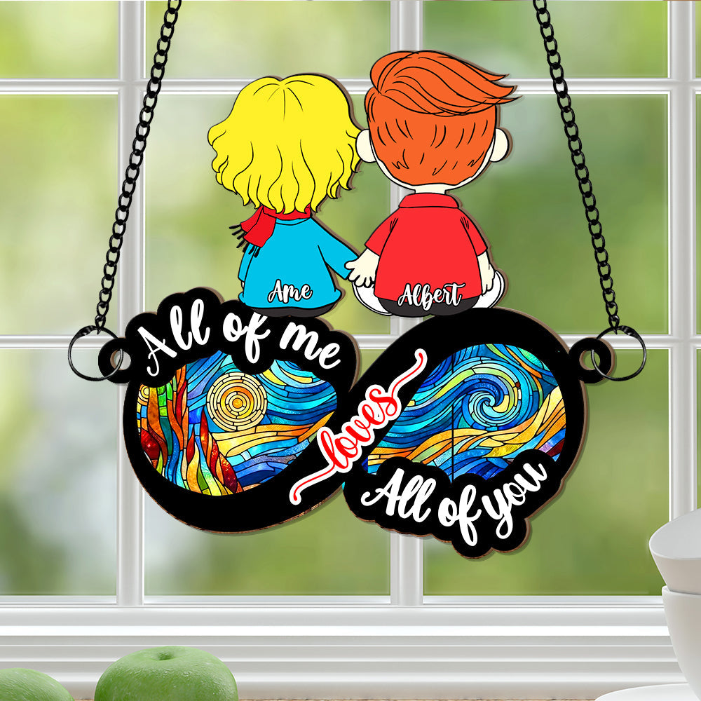 Personalized Suncatcher Ornament for Couples - All of Me Loves All of You Suncatcher PopCulturePrints