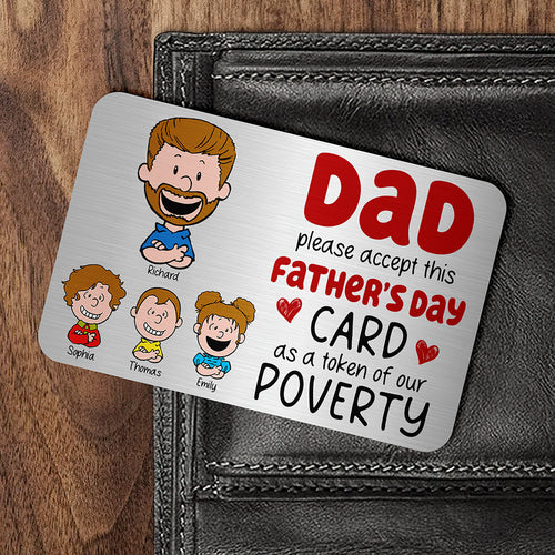Dad, please accept this Father's Day Card - Personalized Aluminum Wallet Card for Fathers Wallet Card PopCulturePrints