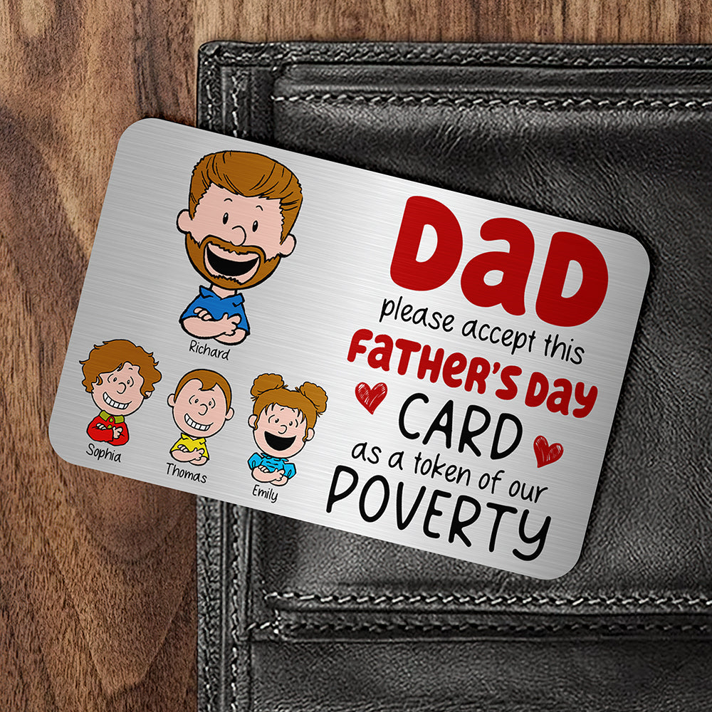 Dad, please accept this Father's Day Card - Personalized Aluminum Wallet Card for Fathers Wallet Card PopCulturePrints
