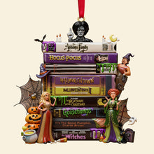 Load image into Gallery viewer, &quot;Embrace Your Dark Side!&quot; - Horror Witch Tape Stack Ornament - Personalized Gifts for Horror Fans Ornament PopCulturePrints
