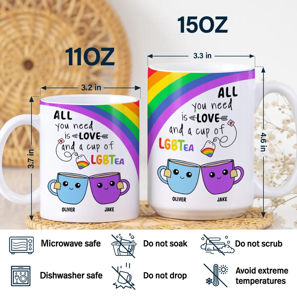 All You Need Is Love And A Cup Of LGBTea - Personalized Mug for Friends and Loved Ones Mug PopCulturePrints