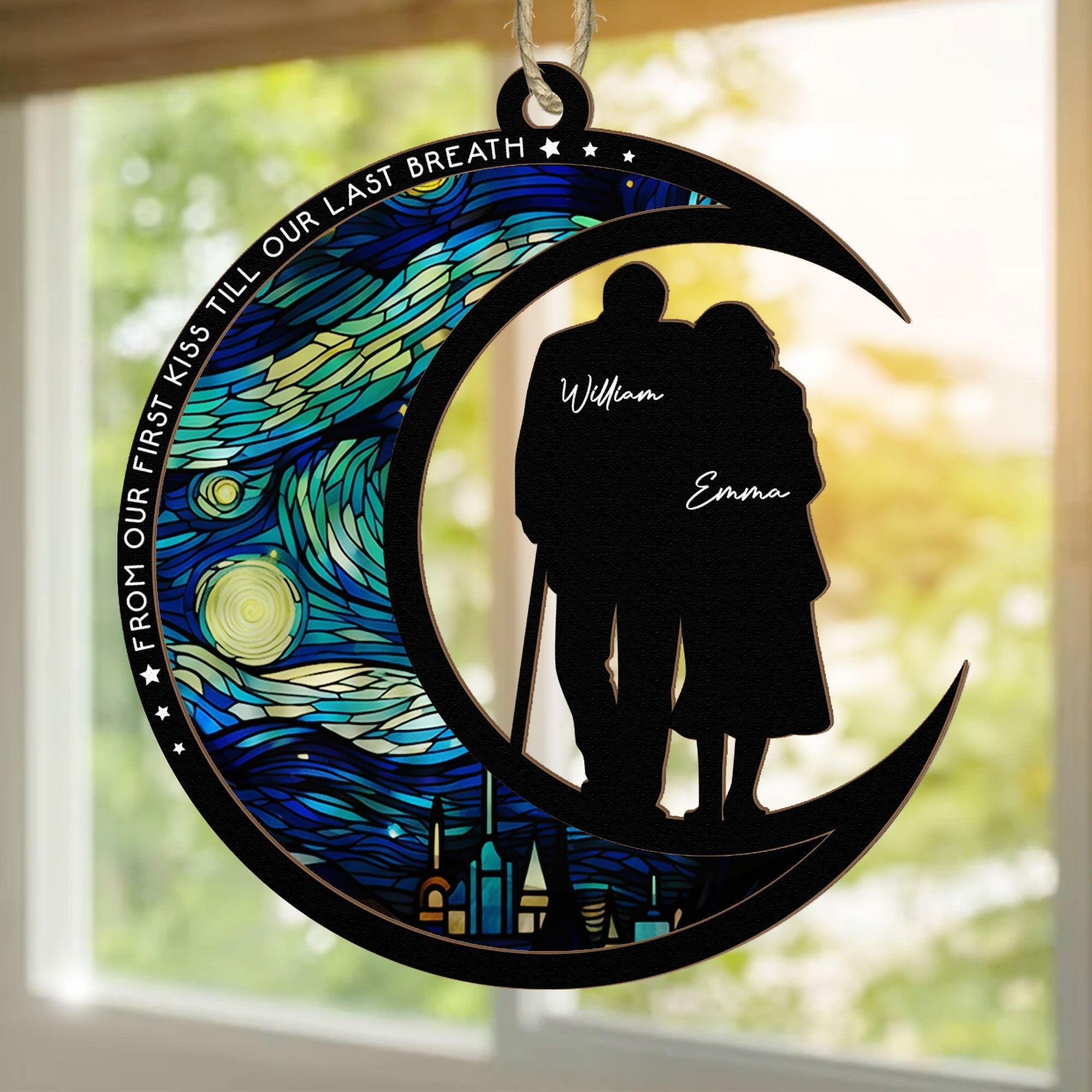 From Our First Kiss Till Our Last Breath - Personalized Suncatcher Ornament Suncatcher Ornament PopCulturePrints