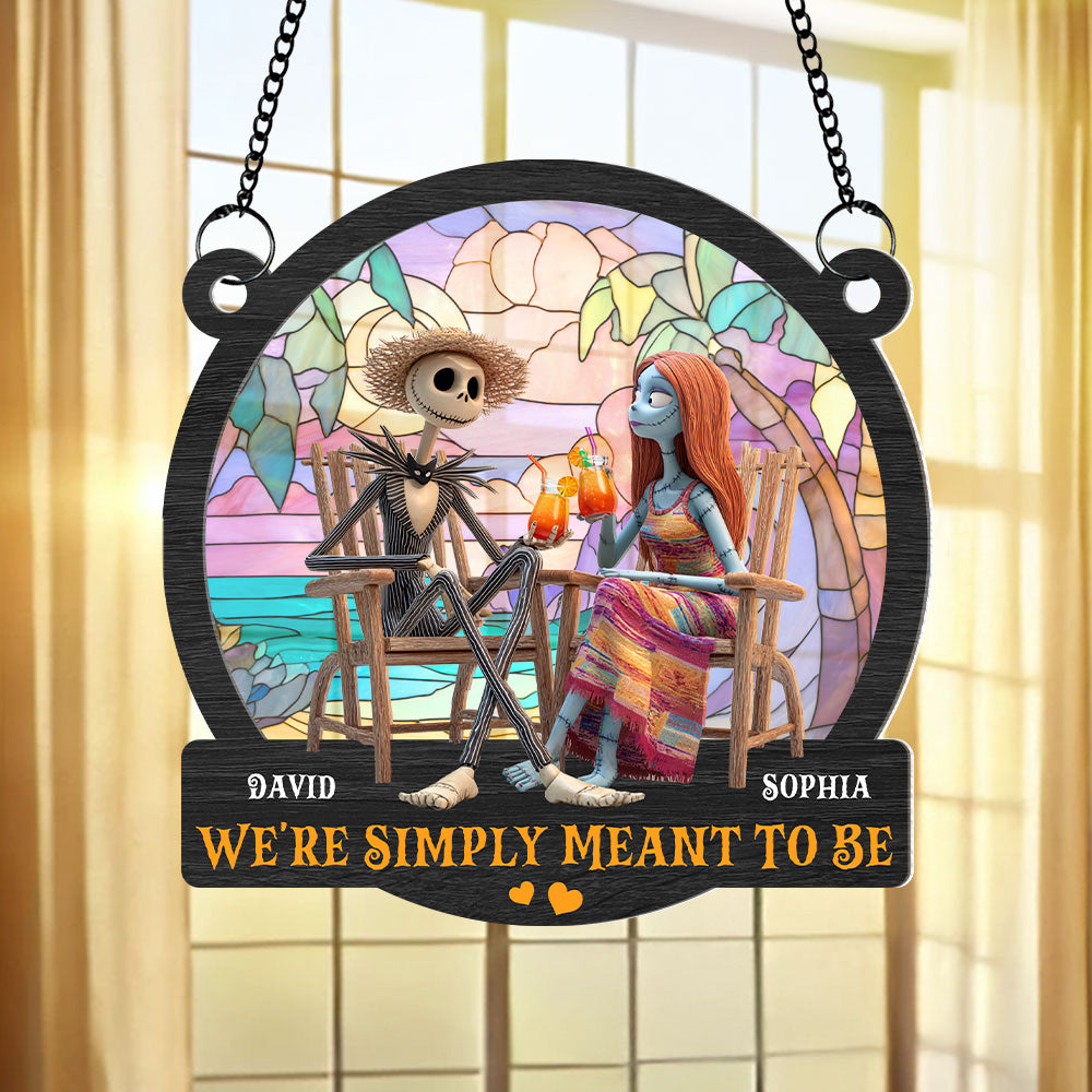 We're Simply Meant to Be - Nightmare Couple Suncatcher Ornament - Personalized Gifts for Couples Ornament PopCulturePrints