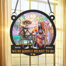 Load image into Gallery viewer, We&#39;re Simply Meant to Be - Nightmare Couple Suncatcher Ornament - Personalized Gifts for Couples Ornament PopCulturePrints
