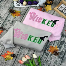 Load image into Gallery viewer, Wicked Glitter Embroidered Sweatshirt with Side Bow Shirts PopCulturePrints
