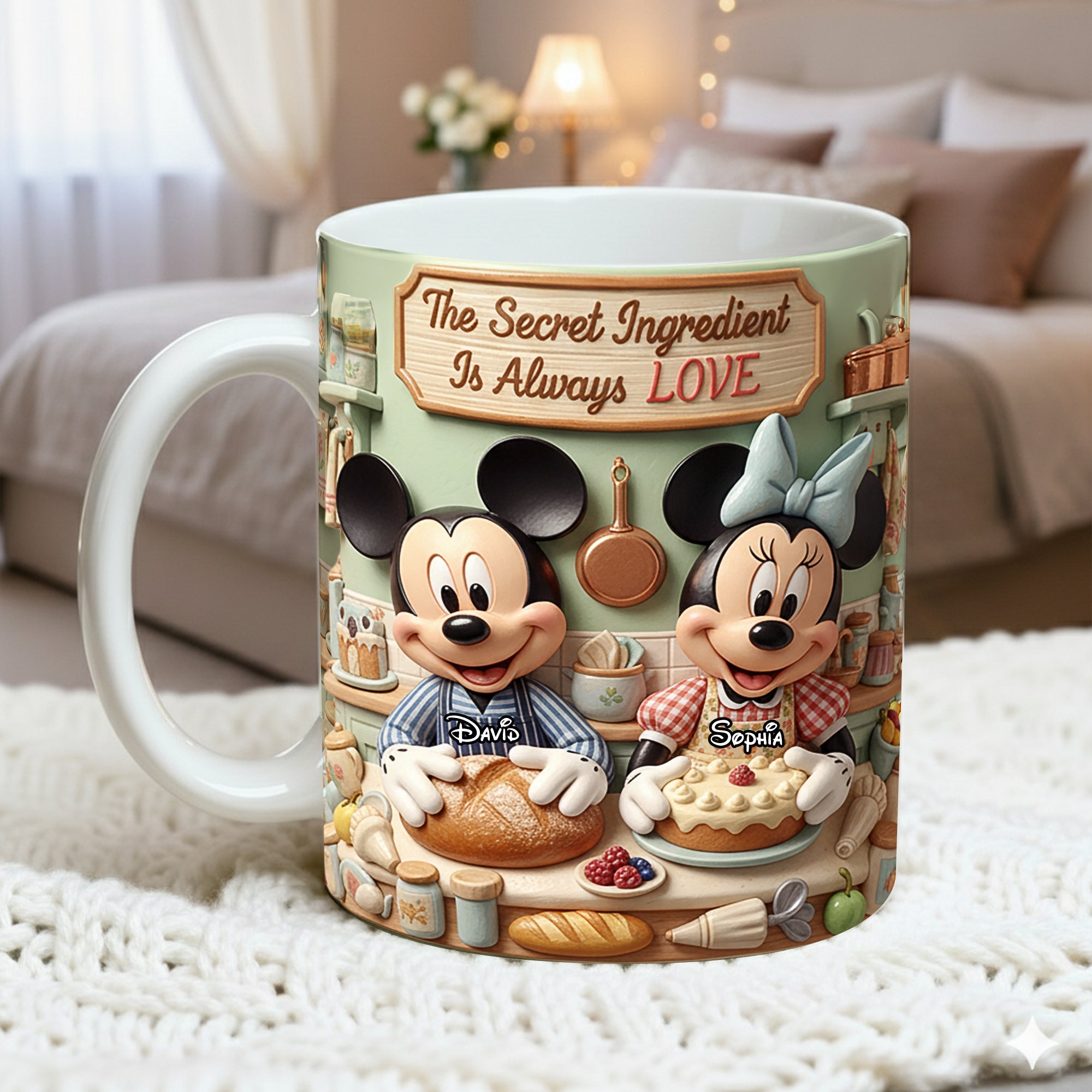 The Secret Ingredient Is Always LOVE - Personalized Sweet Baking Coffee Mug for Couples Coffee Mug PopCulturePrints
