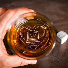 Load image into Gallery viewer, Personalized Couple Whiskey Glass - Heartfelt Design Whiskey Glass PopCulturePrints
