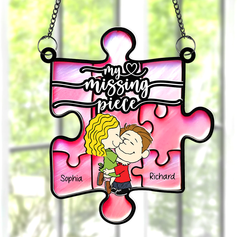 Personalized Couple Suncatcher - My Missing Piece Suncatcher PopCulturePrints