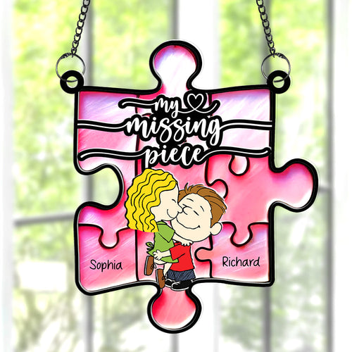 Personalized Couple Suncatcher - My Missing Piece Suncatcher PopCulturePrints