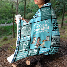 Load image into Gallery viewer, World&#39;s Best Dog Mom Ever - Personalized 3D Effect Fleece Blanket | Unique Gift for Dog Lovers, Moms, and Grandmas Fleece Blanket PopCulturePrints
