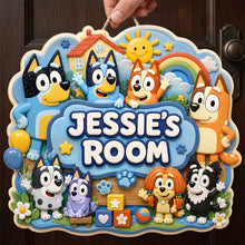 Load image into Gallery viewer, Personalized Cartoon Puppy Kids Acrylic Sign - A Joyful Gift for Children

