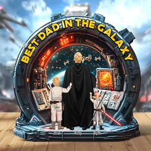 Load image into Gallery viewer, Best Dad in the Galaxy - Personalized Galaxy Dad Acrylic Plaque Shaped Plaques PopCulturePrints
