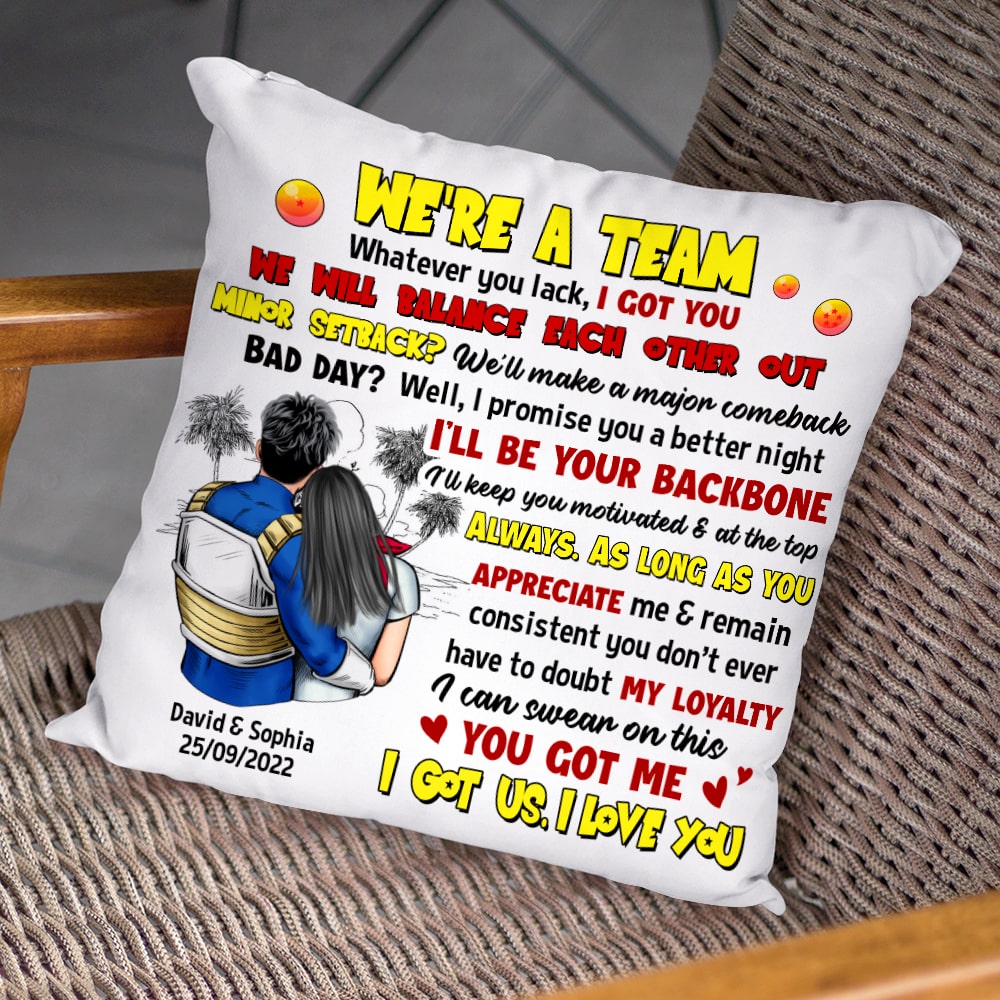 Personalized Couple's Pillow - 'I Got Us, I Love You' Pillow PopCulturePrints