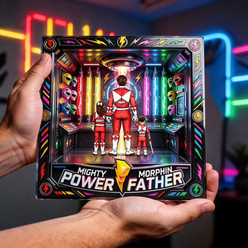 Mighty Power Father - Personalized Acrylic Plaque for Dad | Custom Gift for Father's Day, Grandpa, and More Shaped Plaques PopCulturePrints