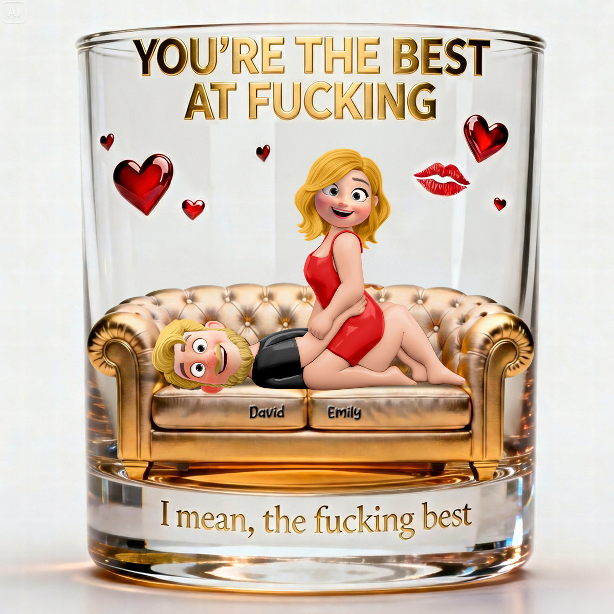 You're The Best At F*cking - Personalized Cheeky Couple Glass Glass PopCulturePrints