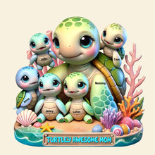 Load image into Gallery viewer, Mommy&#39;s Love: Turtley Awesome Mom Plaque - Personalized Gift for Mothers, Grandmothers &amp; Special Women Shaped Plaques PopCulturePrints

