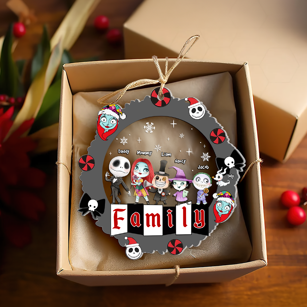 Personalized Spooky Family Christmas Ornament Ornament PopCulturePrints