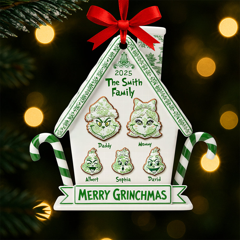 Merry Grinchmas Family Ornament - Personalized Gifts for Loved Ones Ornament PopCulturePrints