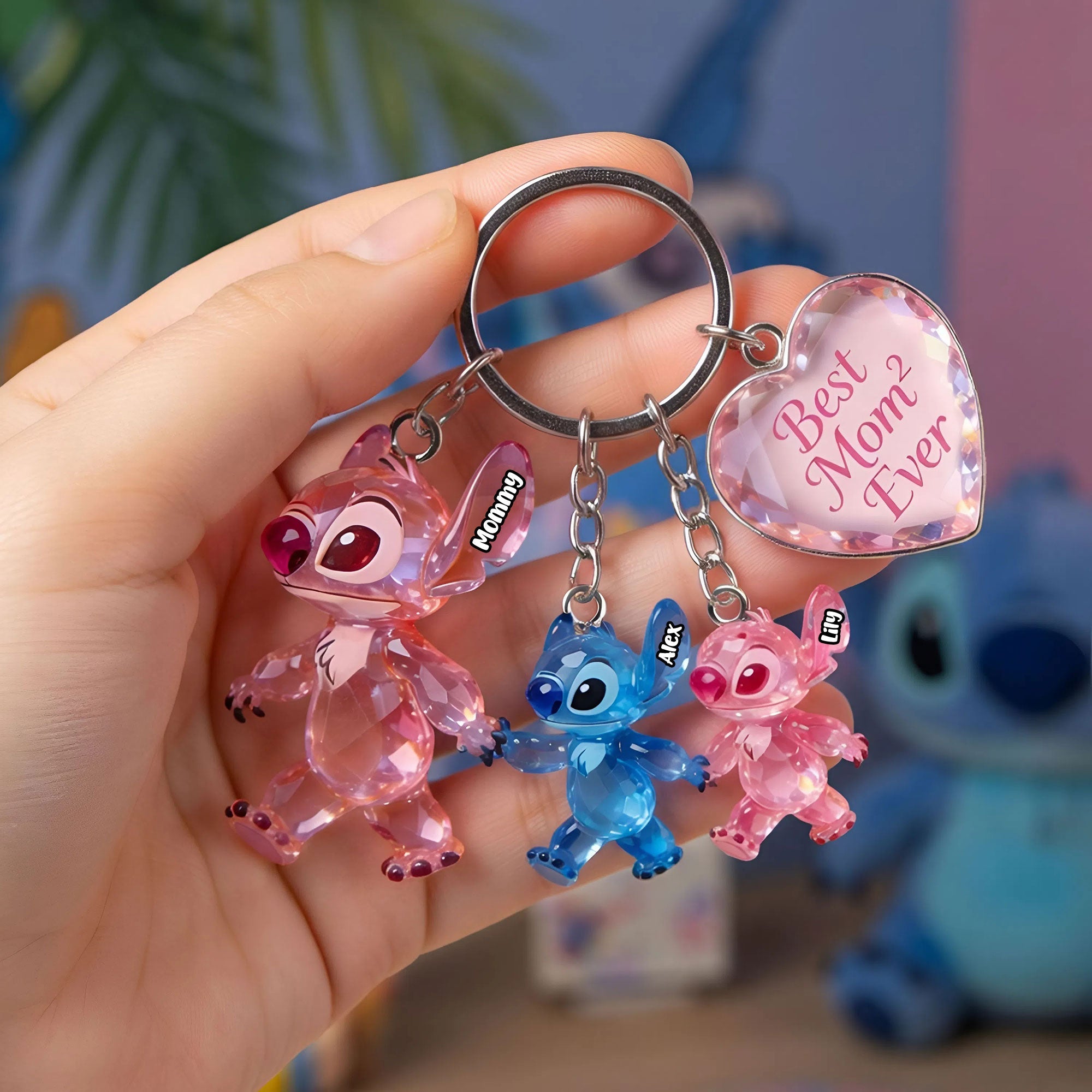 "Best Mom Ever" - Lovely Mom Acrylic Tag Keychain - Personalized Gift for Moms, Grandmas, and More Keychains PopCulturePrints