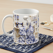 Load image into Gallery viewer, Crafting Memories - Personalized Sew Crafty Girl Coffee Mug - Perfect Gift for Sewing Lovers Coffee Mug PopCulturePrints
