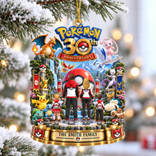 Load image into Gallery viewer, Celebrate 30 Years of Adventure - Custom Pokémon Anniversary Ornament - Perfect Gift for Families and Friends
