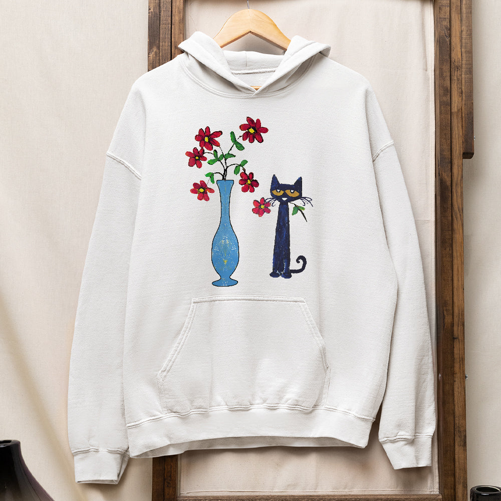 Charming Cat and Floral Art Sweatshirt