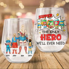 Load image into Gallery viewer, &quot;Super Mom: The Only Hero We&#39;ll Ever Need&quot; - Personalized Egg Cup for Mom, Grandma, and More Glass Egg Cup PopCulturePrints
