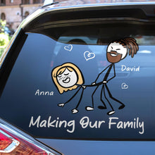 Load image into Gallery viewer, Personalized Couples Car Decal - Making Our Family Decal Sticker PopCulturePrints
