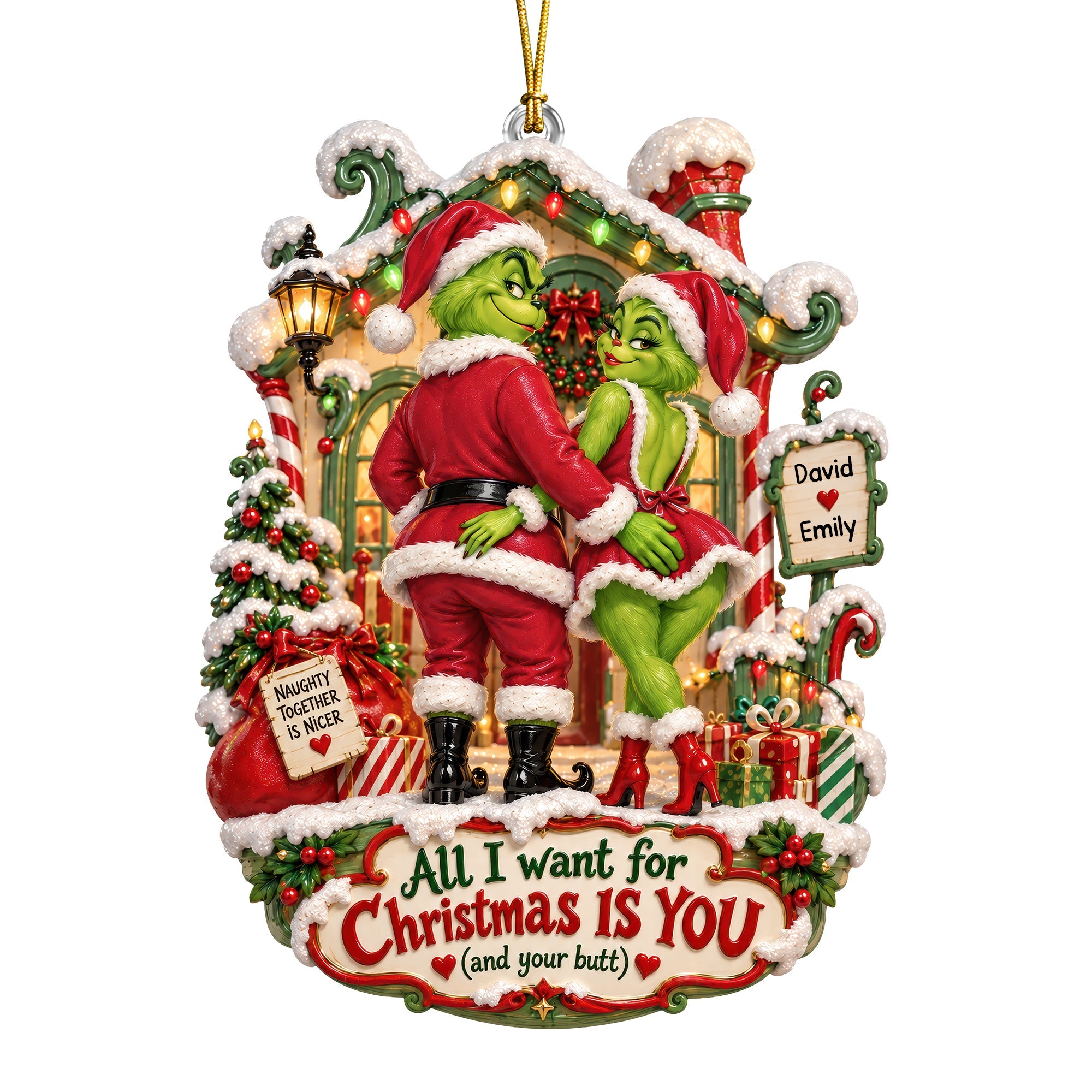All I Want for Christmas IS YOU Ornament - Personalized Gift for Couples Ornament PopCulturePrints