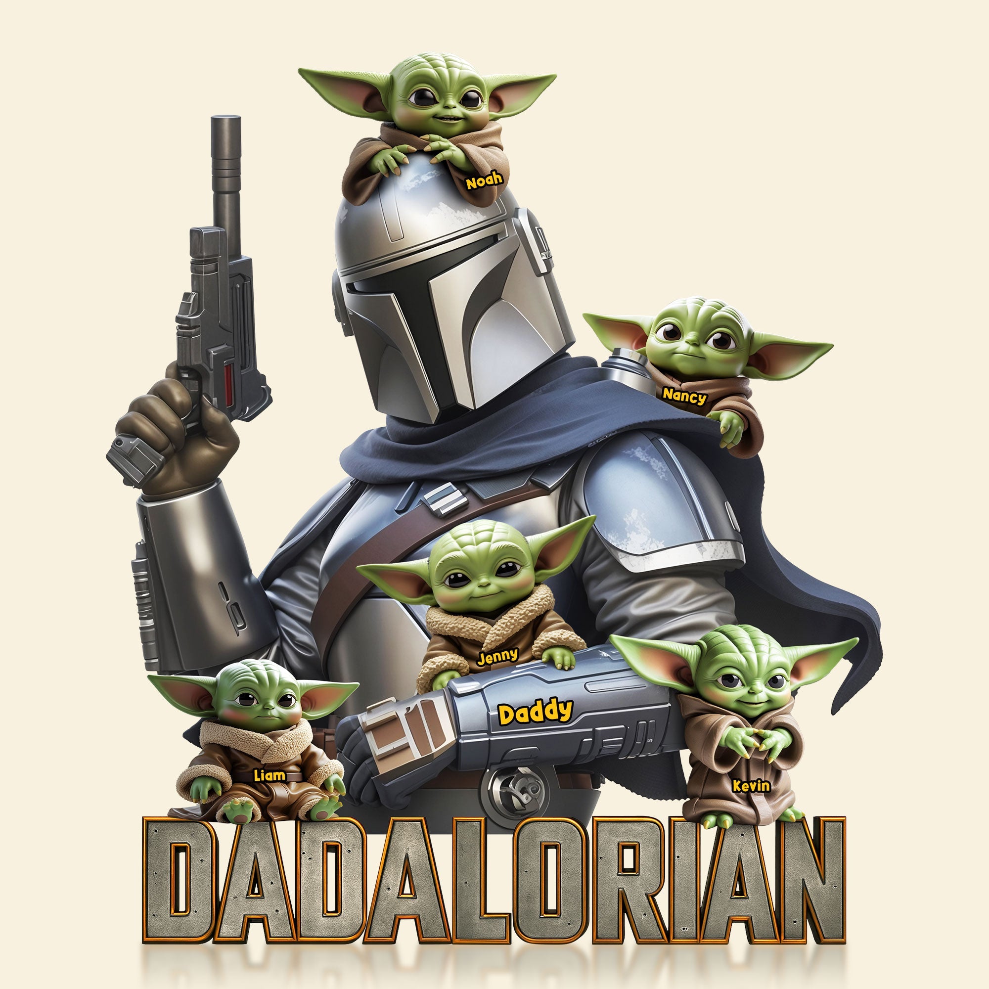 "A Galactic Gift for Dads!" - Dadalorian Plaque - Personalized Gifts for Dad, Grandpa, and More Shaped Plaques PopCulturePrints
