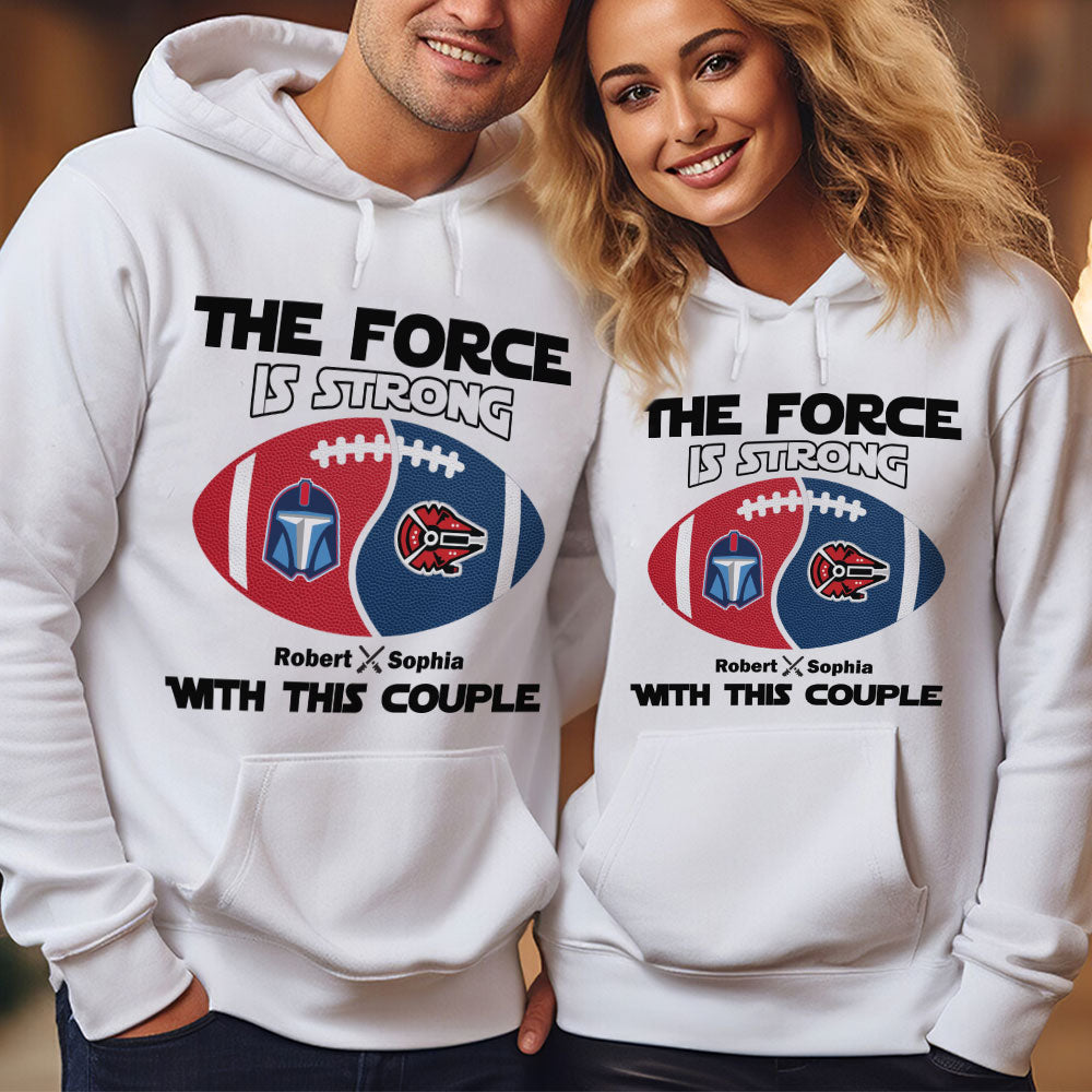 Personalized Couple Football Team Shirts - The Force Design